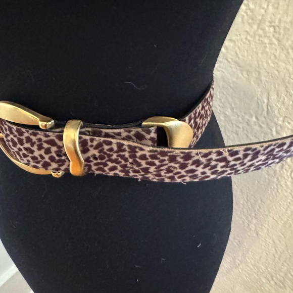Animal print vintage belt with fabulous gold buckle - Picture 3 of 8